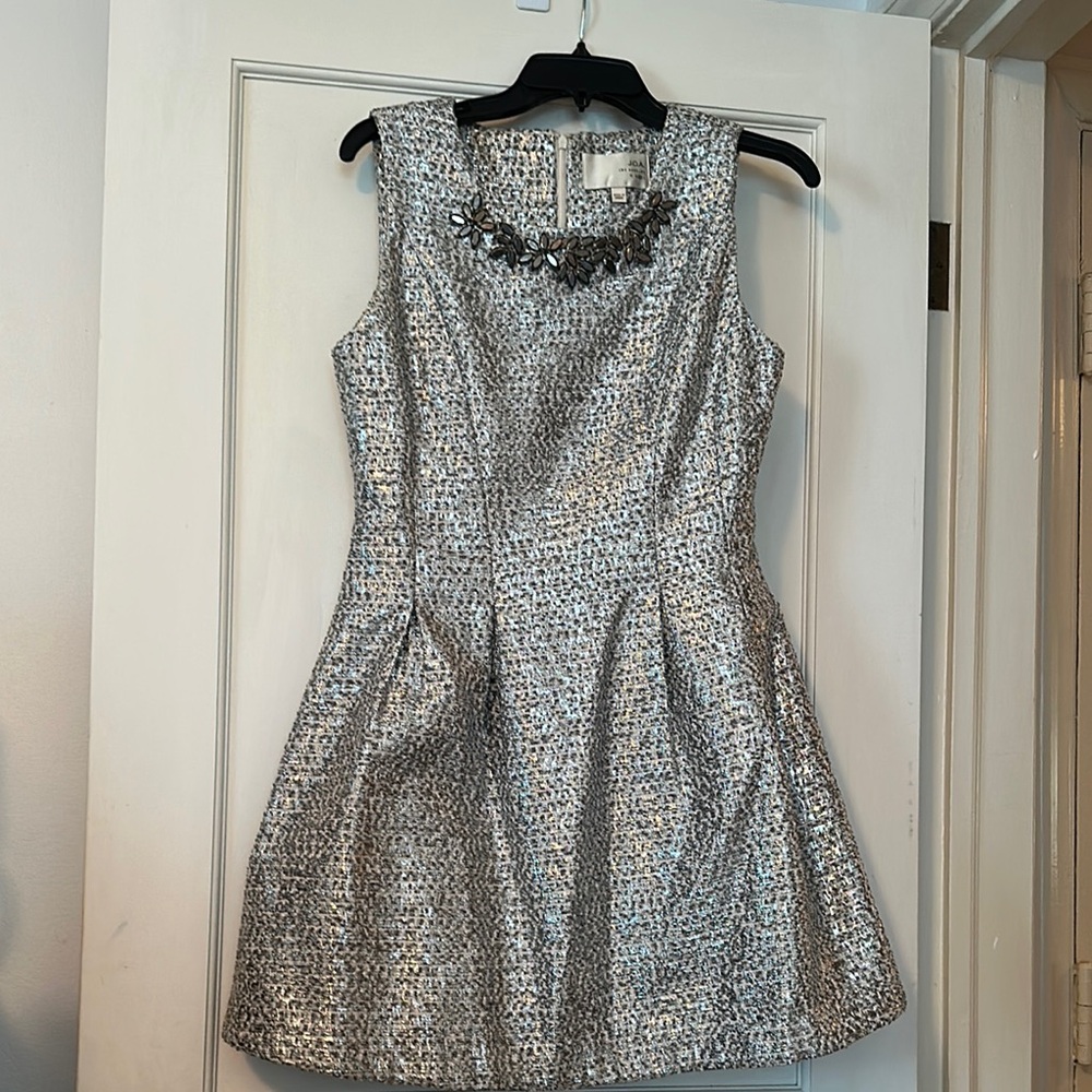 J.O.A. Silver Fit and Flare Mini Dress